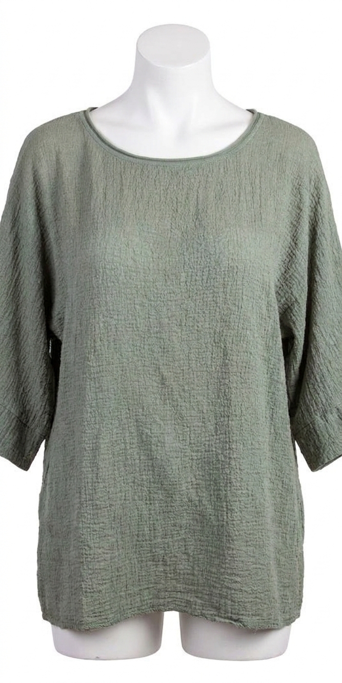 NEW GIGI MODA rina waffle cotton top in olive